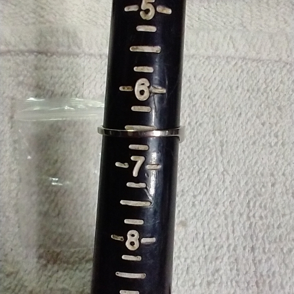 Silvertone stainless steel love 😘 crystal ring 6.5 - Picture 2 of 5